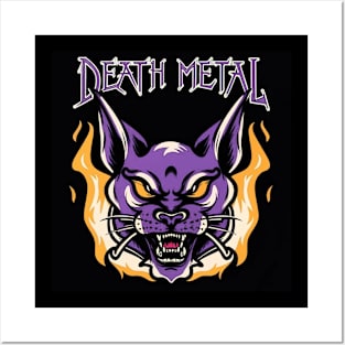 Death Metal Satanic Baphomet Cat Posters and Art